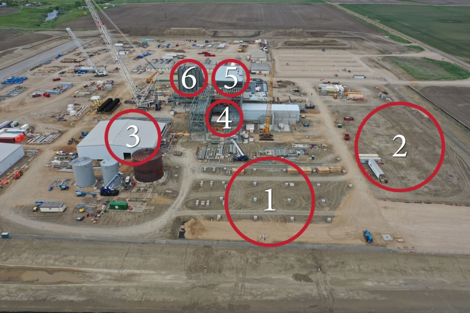 Great Plains Power Station drone photo marked